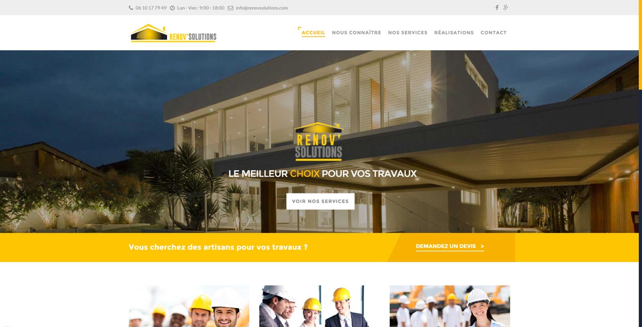 Rénov'Solutions, Un projet de l'agence web CréaSites Bordeaux