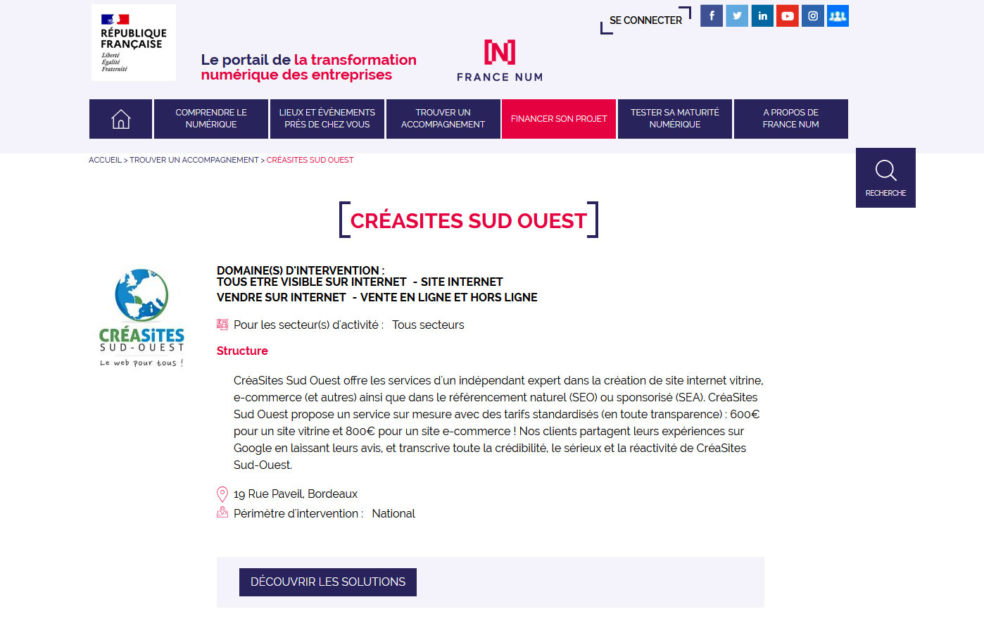 créasites sud-ouest activateur france numérique