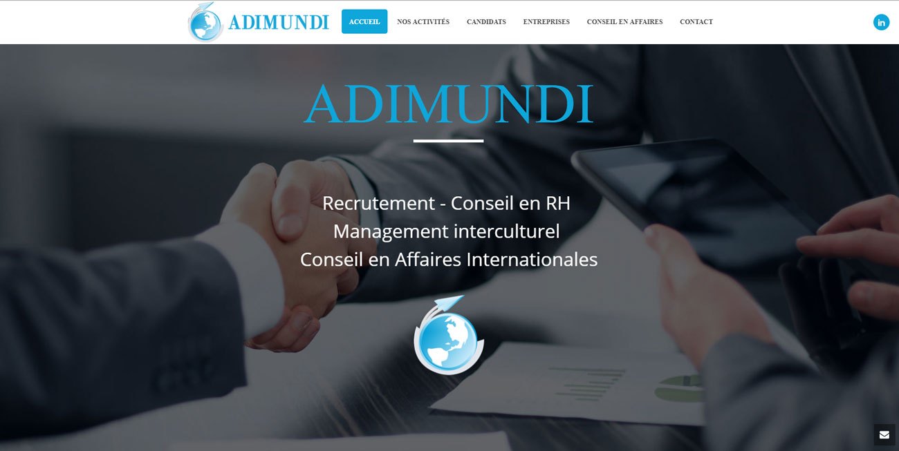 Création du site internet Adimundi