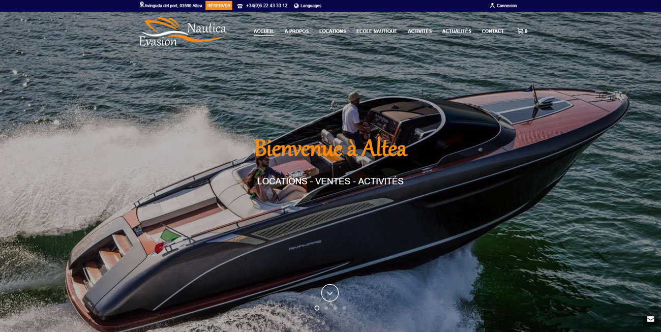 Création du site internet d'Evasion Nautica
