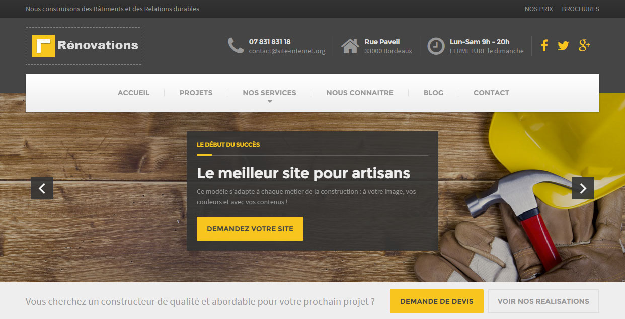 Rénovations, Un projet de l'agence web CréaSites Bordeaux